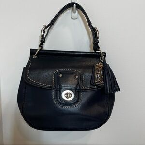 COACH Willis Anniversary Navy Blue Leather Handbag Purse 19132